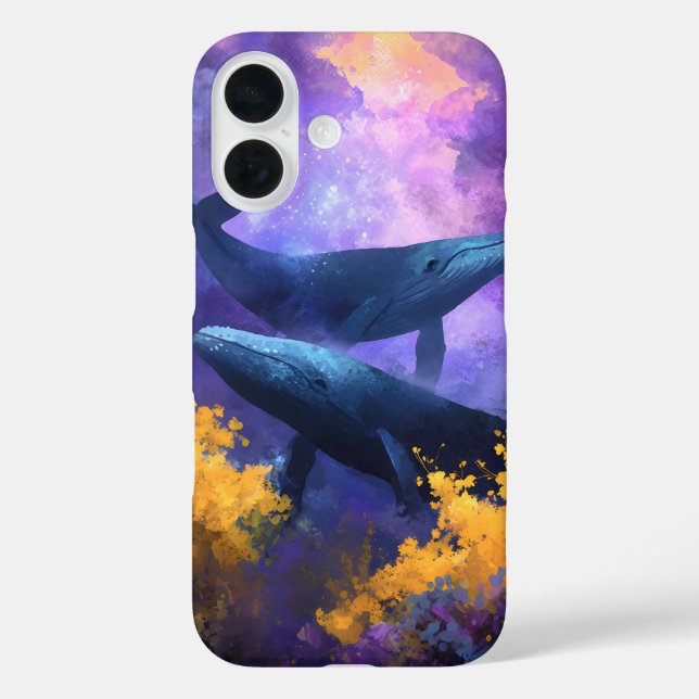 Coques Case-Mate iPhone Aquarelle Baleines Jardin Océan Abstrait (Verso)