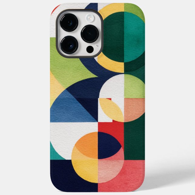 Coques Case-Mate iPhone Aquarelle Bauhaus - Boîtier de téléphone vert géom (Verso)