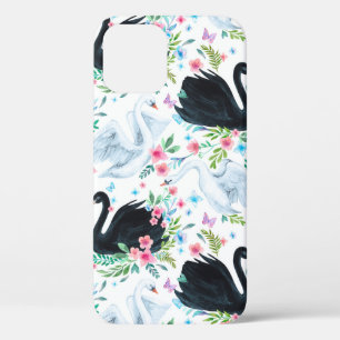 Case-Mate iPhone Case Aquarelle blanc et noir lac de cygne transparent p