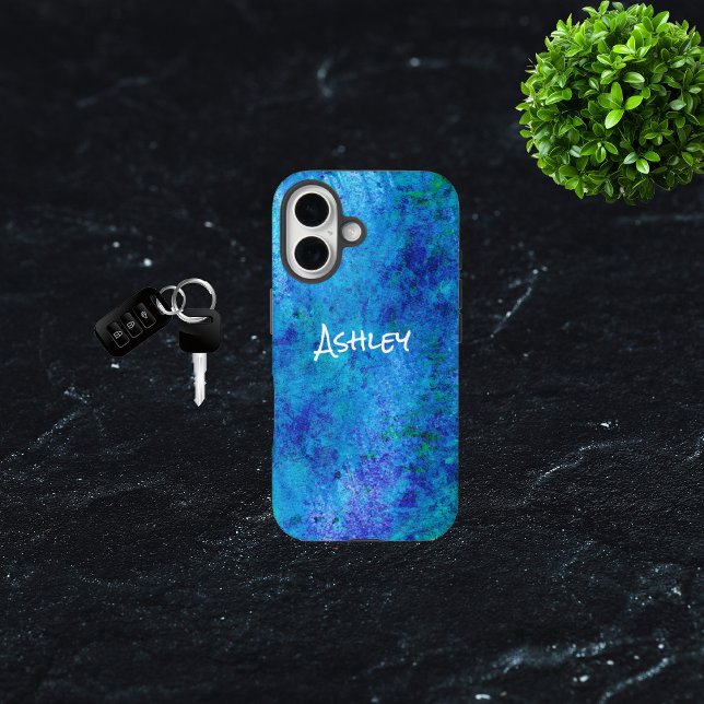 Coques Case-Mate iPhone Aquarelle bleu Abstrait (Créateur téléchargé)