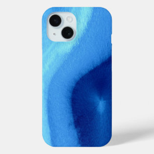Coque Case-Mate iPhone Aquarelle Bleu Agate   Téléphone Abstrait