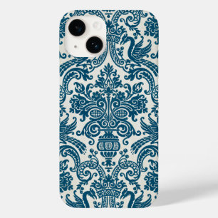 Coque Case-Mate iPhone Aquarelle bleu & blanc Floral Vintage Motif