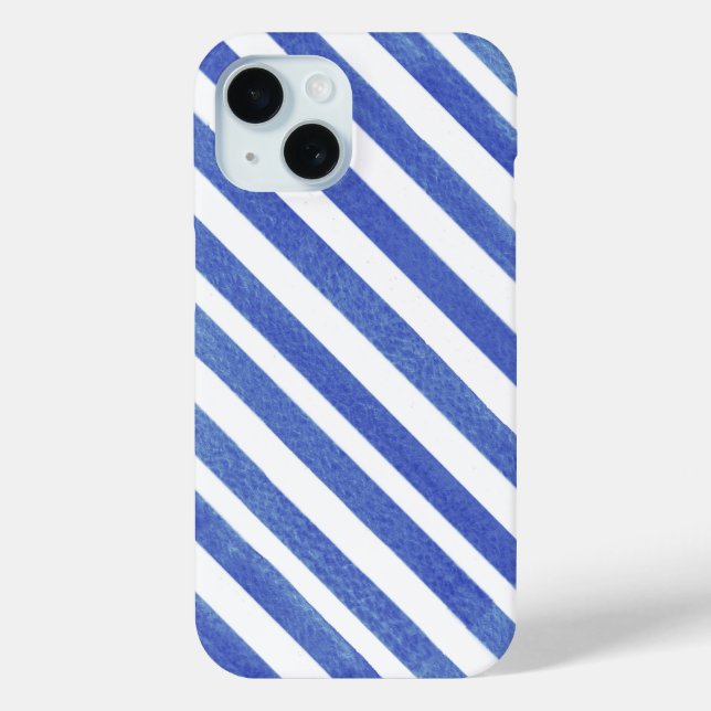 Coques Case-Mate iPhone Aquarelle Bleu et Blancs (Verso)