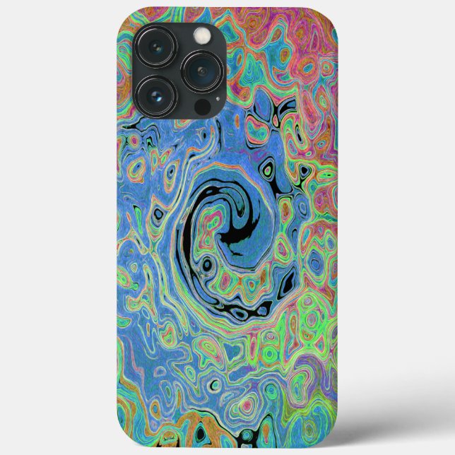 Coques Case-Mate iPhone Aquarelle bleu Super Abstrait rétro liquide (Verso)