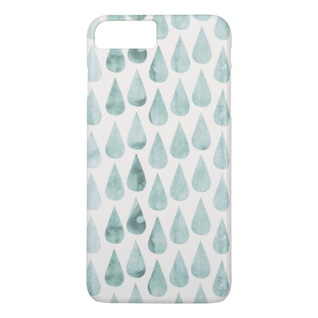 Coques Case-Mate iPhone Aquarelle bleu/Turquoise Grand Motif Raindrop (Dos)