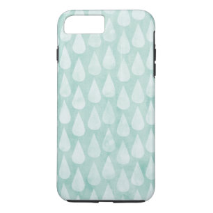Coque iPhone 8 Plus/7 Plus Aquarelle bleu/Turquoise Motif Raindrops