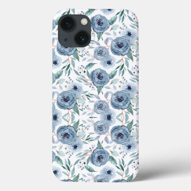 Coques Case-Mate iPhone Aquarelle bleu vert Floral Coque-Mate Samsung Gal (Verso)