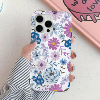 Coque Case-Mate iPhone Aquarelle bleu vibrant rose pâle