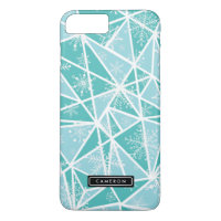 Aquarelle bleue Flubes géométriques Motif II