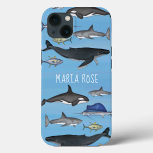 Case-Mate iPhone Case Aquarelle bleue Personnalisée Océan nautique Perso