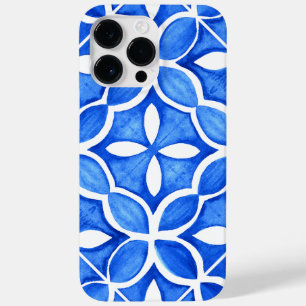 Coque Case-Mate iPhone Aquarelle bleue Toscane italienne Carrelage