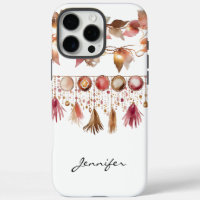 Aquarelle Boho Leaf Feather Indian iPhone