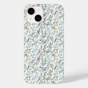 Coque Case-Mate iPhone Aquarelle botanique bleu vert