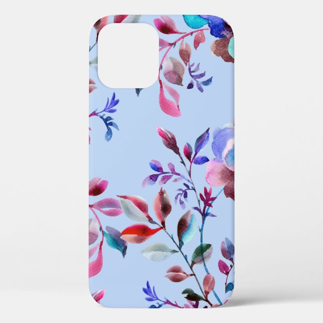 Coques Case-Mate iPhone Aquarelle botanique sans couture motif. Main dessi (Verso)
