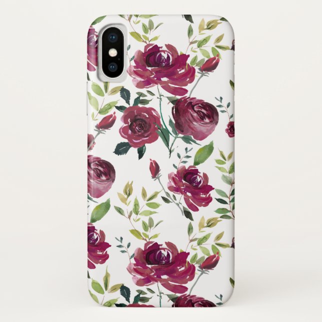 Coques Case-Mate iPhone Aquarelle Bourgogne | Modèle floral (Dos)