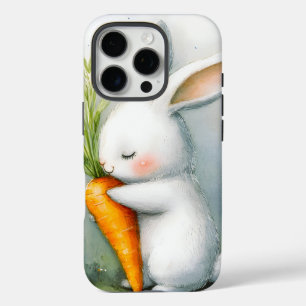 Coque iPhone 16 Pro Aquarelle Bunny Happy Harvest