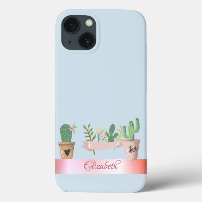 Coques Case-Mate iPhone Aquarelle Cactus, Bande (Verso)