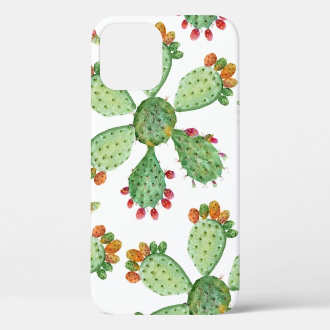 Coques Case-Mate iPhone Aquarelle Cactus : Motif de jardin tropical. (Verso)