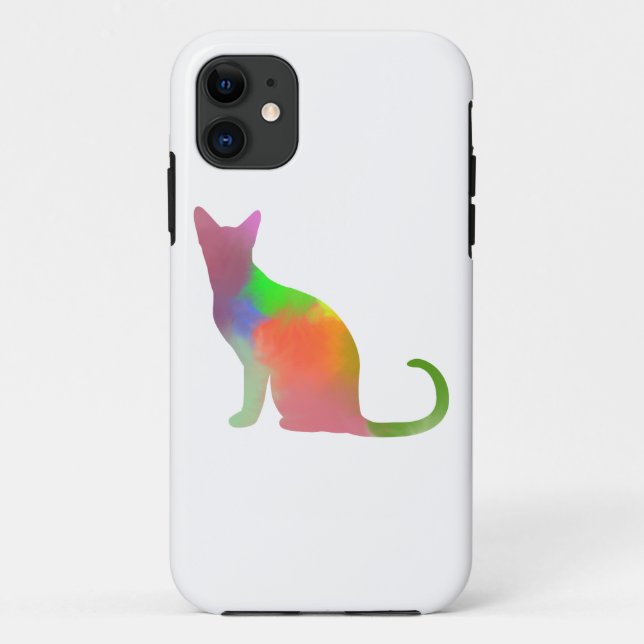 Coques Case-Mate iPhone Aquarelle Chat Silhouette (Dos)