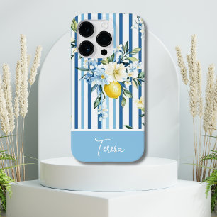 Coque Case-Mate iPhone Aquarelle Citron Bleu Bleu Blancs