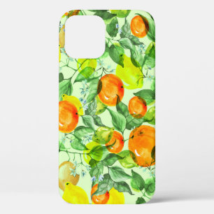 Case-Mate iPhone Case Aquarelle citrons, fleurs, agrumes motif.