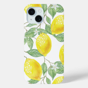 Coque Case-Mate iPhone Aquarelle Citrons Jaunes Fleurs & Foliage Personna