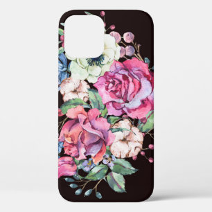Case-Mate iPhone Case Aquarelle coeur floral : roses vintages.