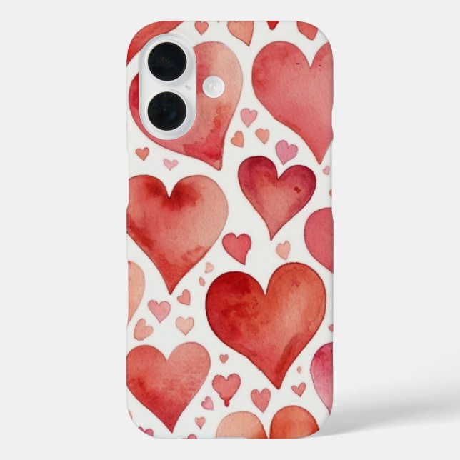 Coques Case-Mate iPhone Aquarelle Coeurs d'amour (Verso)