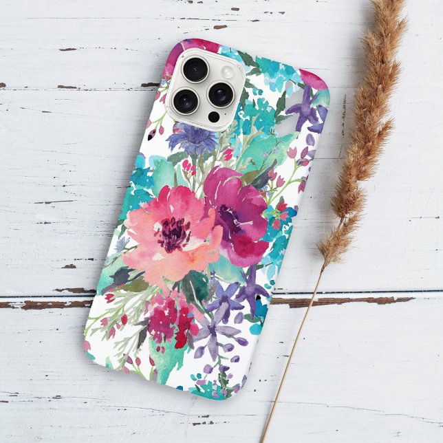 Coques Case-Mate iPhone Aquarelle colorée Motif floral (Créateur téléchargé)