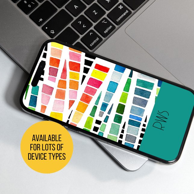 Coques Case-Mate iPhone Aquarelle couleur arc-en-ciel mosaïque Abstraite (Watercolor Mosaic Hand painted phone case)