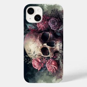 Coque Case-Mate iPhone Aquarelle Crâne Grunge Aesthétique Floral Artework
