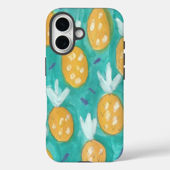 Coques Case-Mate iPhone Aquarelle d'ananas (Verso)