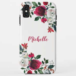 Case-Mate iPhone Case Aquarelle de Bourgogne Peony Rose Nom floral
