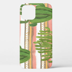 Case-Mate iPhone Case Aquarelle de cactus, arrière - plan rayé, couche t