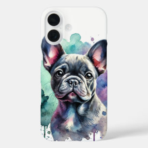 Coque Pour iPhone 16 Aquarelle de chien taureau français