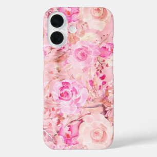 Coque Pour iPhone 16 Aquarelle de corail rose chic Country été floral C