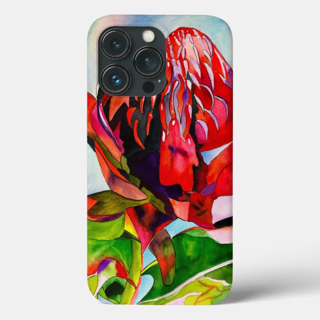Coques Case-Mate iPhone Aquarelle de fleurs indigènes de Waratah (Verso)