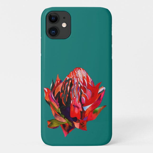 Coques Case-Mate iPhone Aquarelle de fleurs indigènes de Waratah (Dos)
