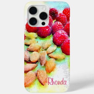 Coque Case-Mate iPhone Aquarelle de framboises et d'amandes