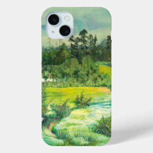 Coque Case-Mate iPhone Aquarelle de la vallée verte sur soie