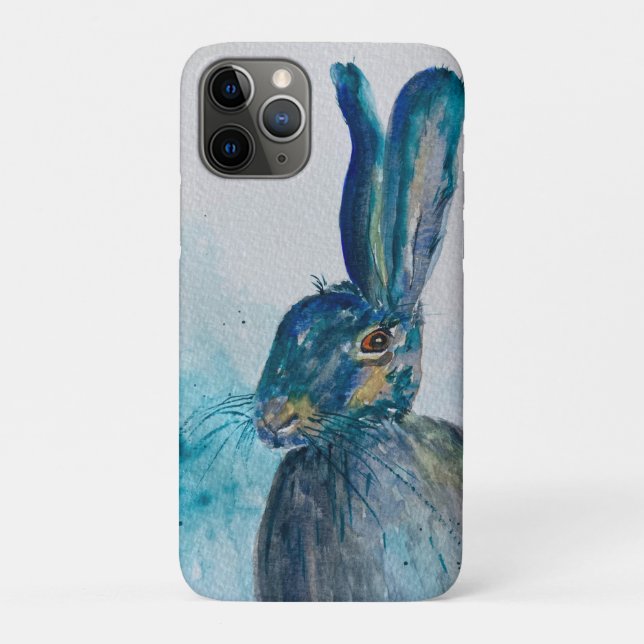 Coques Case-Mate iPhone Aquarelle de lapin lièvre (Dos)