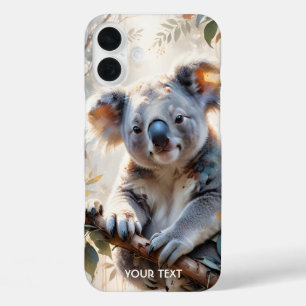 Coque Pour iPhone 16 Plus Aquarelle de l'arbre de Koala mignonne Imaginaire