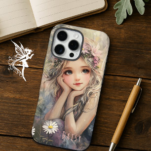 Coque iPhone 16 Pro Max Aquarelle de marguerite blanche personnalisée Fair