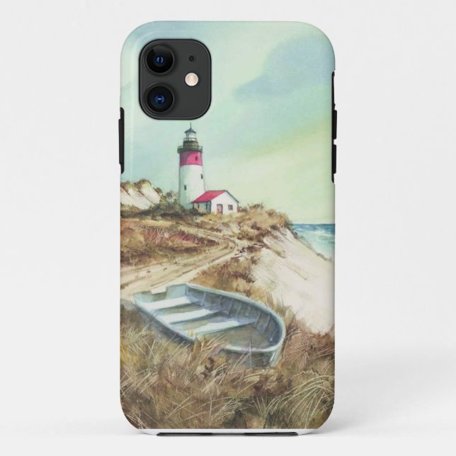 Coques Case-Mate iPhone aquarelle de phare (Dos)