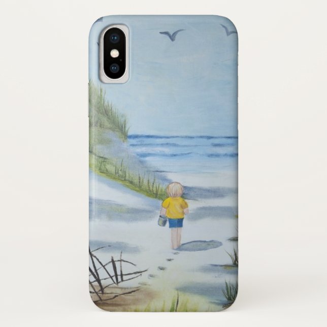 Coques Case-Mate iPhone Aquarelle de plage (Dos)