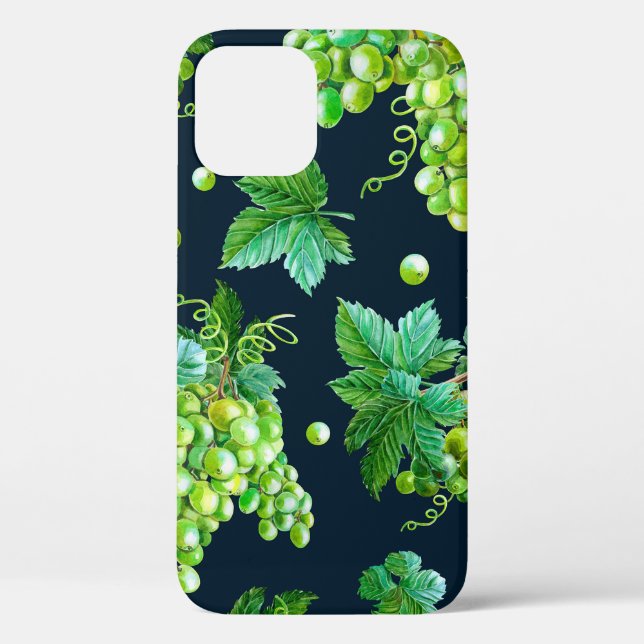 Coques Case-Mate iPhone Aquarelle de raisin vert, feuilles sur arrière - p (Verso)