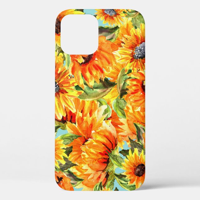 Coques Case-Mate iPhone Aquarelle de tournesol : Illustration transparente (Verso)