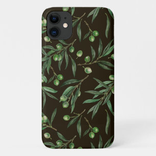 Case-Mate iPhone Case Aquarelle des branches d'olive en noir