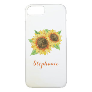 Coque iPhone 8/7 Aquarelle des fleurs de soleil