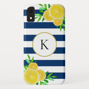 Case-Mate iPhone Case Aquarelle d'été Monogramme de citron d'été